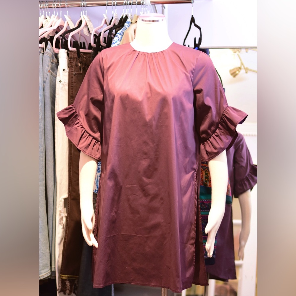 Peplum Sleeve Romper Dress